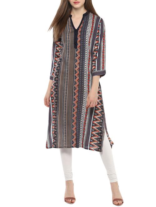 grey rayon straight kurta - 14216025 - Very Small Image - 1