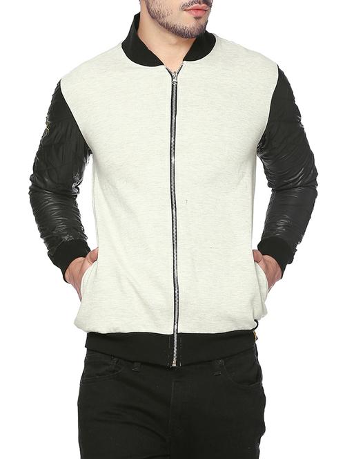 off white color block bomber jacket - 14216101 - Very Small Image - 1