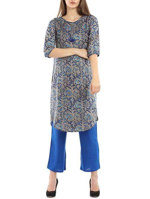 multicolored straight kurta - 14216517 - Very Small Image - 1
