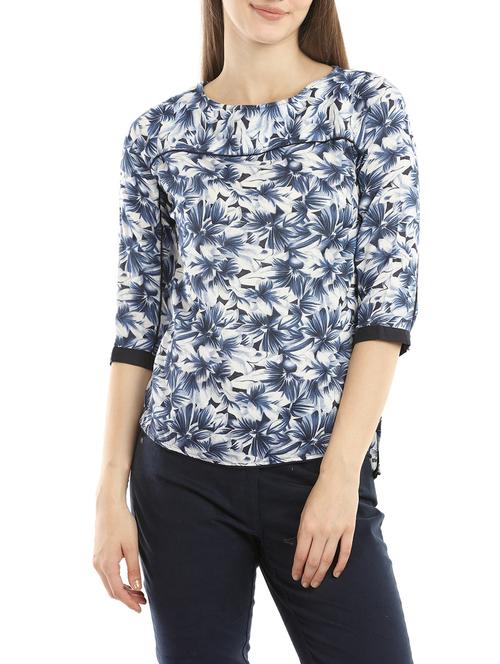navy blue viscose top - 14217224 - Very Small Image - 1