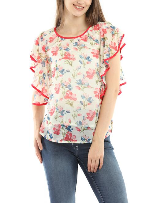 white printed casual top - 14217228 - Very Small Image - 1
