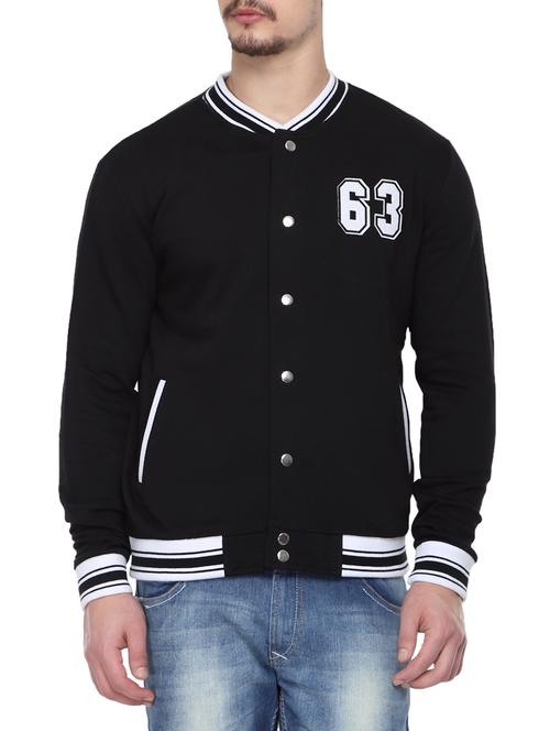 black cotton casual jacket - 14217244 - Very Small Image - 1