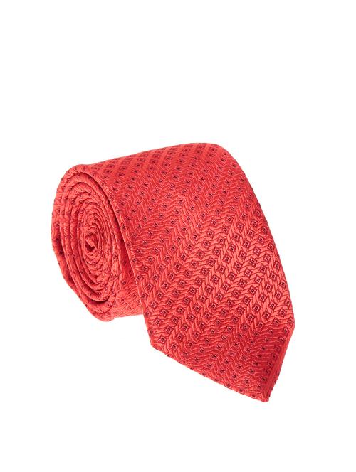 red micro silk fabric tie - 14218738 - Very Small Image - 1