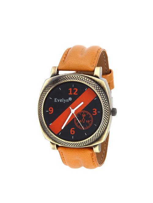 evelyn brown strap analog watches for men's and boy's eve-543 - 14218866 - Very Small Image - 1