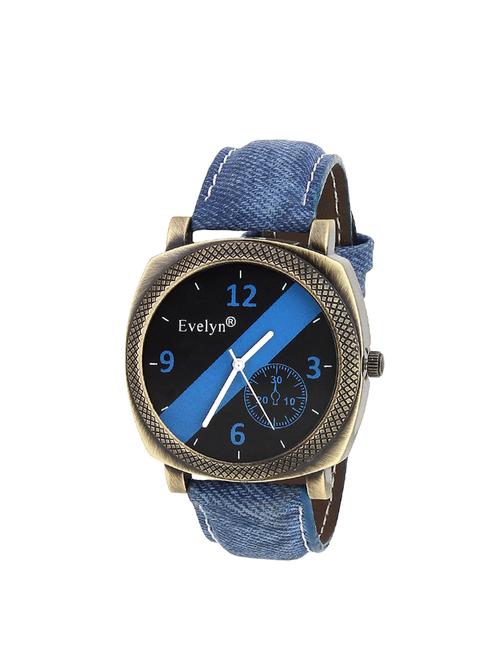 evelyn blue strap black dial analog watches for men's and boy's eve-545 - 14218868 - Very Small Image - 1