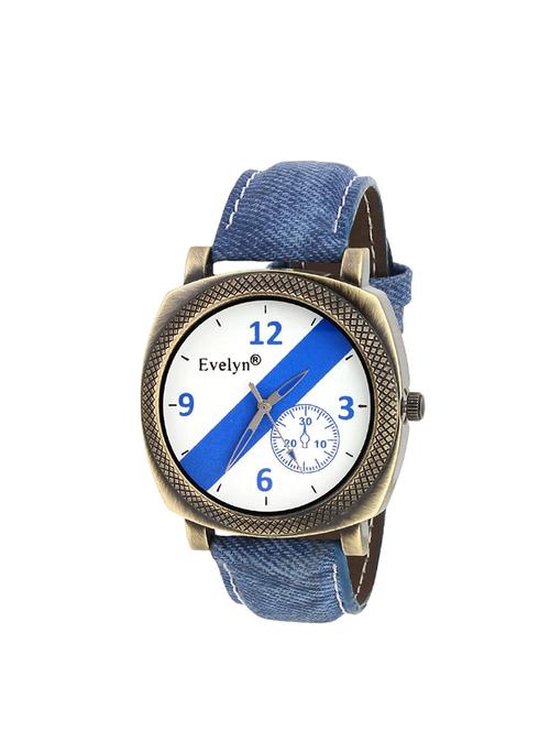 evelyn blue strap white dial analog watches for men's and boy's eve-546 - 14218869 - Very Small Image - 1
