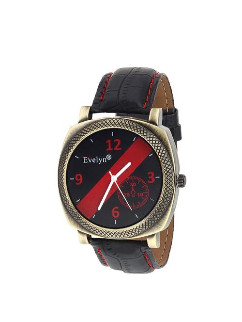 evelyn black strap black dial analog watches for men's and boy's eve-547 - 14218870 - Very Small Image - 1