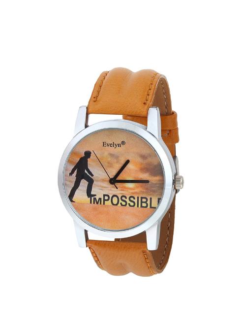 evelyn brown strap analog watches for men's and boy's eve-550 - 14218873 - Very Small Image - 1