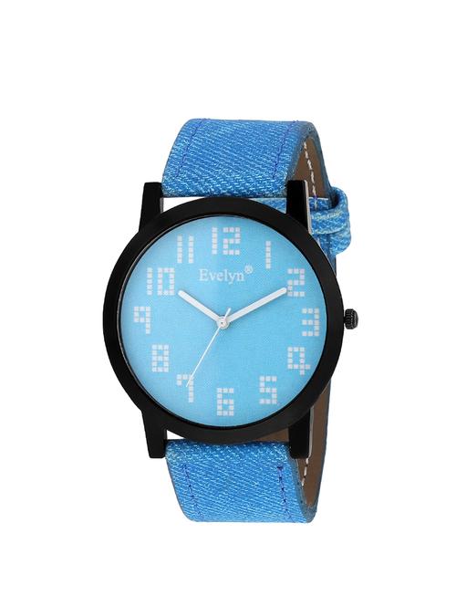 evelyn blue strap blue dial analog watches for men's and boy's eve-604 - 14218878 - Very Small Image - 1
