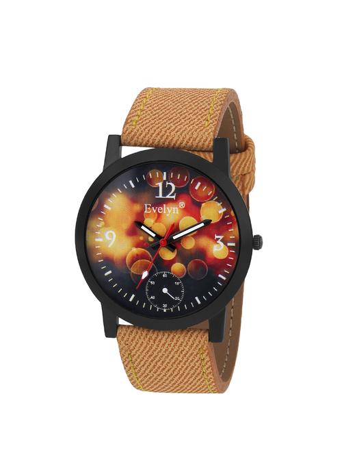 evelyn brown strap black dial analog watches for men's and boy's eve-611 - 14218885 - Very Small Image - 1