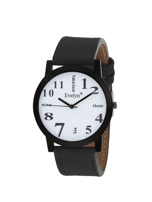 evelyn brown strap white dial analog watches for men's and boy's eve-614 - 14218888 - Very Small Image - 1
