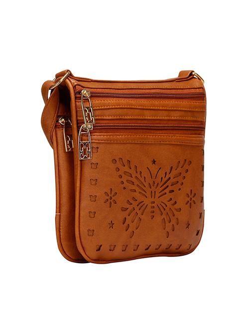 brown leatherette regular sling bag - 14218906 - Very Small Image - 1