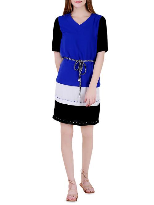 color block georgette dress - 14220587 - Very Small Image - 1