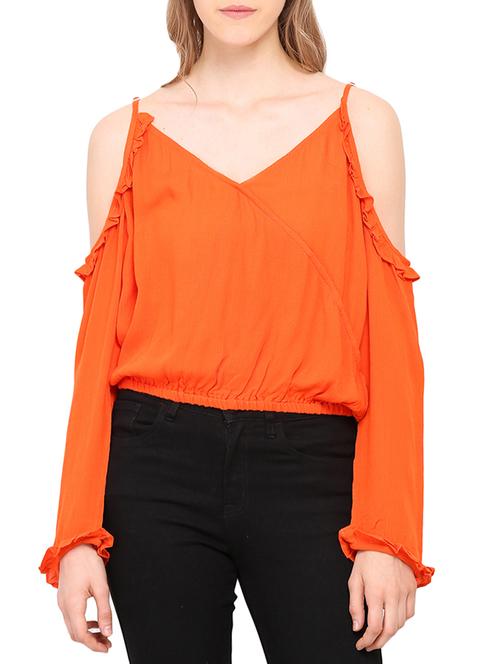 orange viscose casual top - 14221713 - Very Small Image - 1