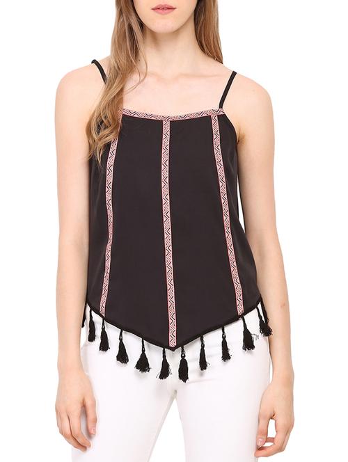 black crepe casual top - 14221733 - Very Small Image - 1