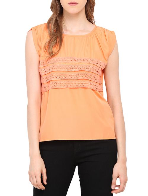 orange crepe casual top - 14221754 - Very Small Image - 1
