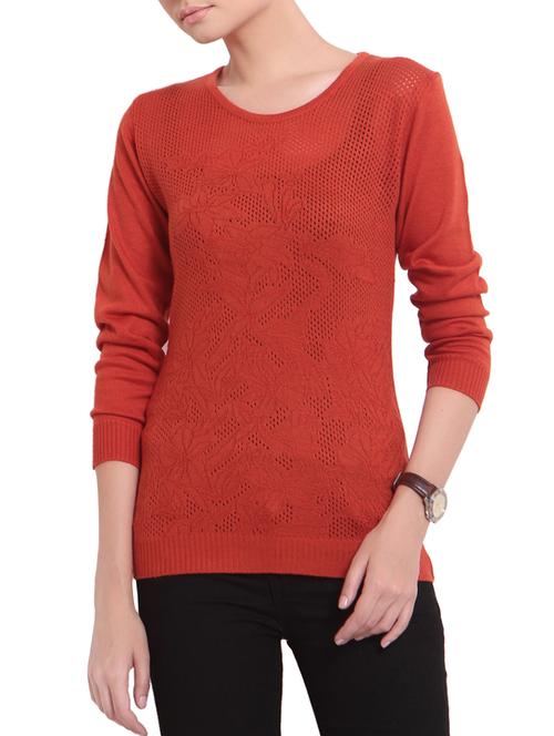 orange acrylic pullover - 14222106 - Very Small Image - 1