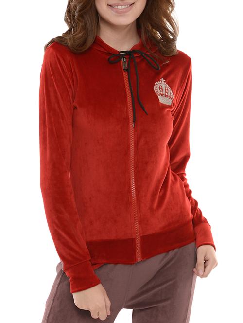 red velvet hooded sweatshirt - 14222288 - Very Small Image - 1