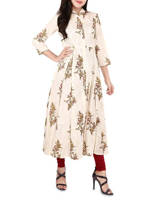 floral printed flared kurta - 14222639 - Very Small Image - 1