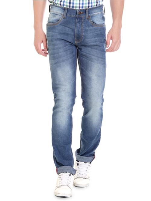 light blue cotton washed jeans - 14223045 - Very Small Image - 1