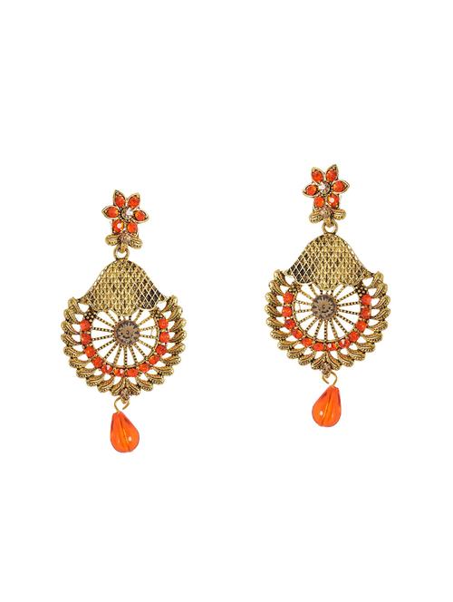 gold metal chandelier earrings - 14224403 - Very Small Image - 1
