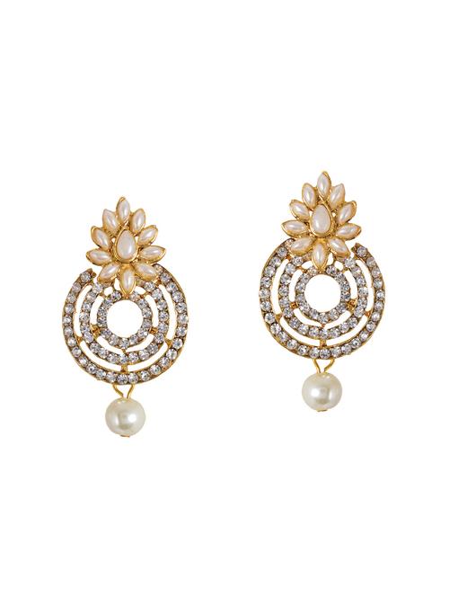 gold metal drop earrings - 14224416 - Very Small Image - 1