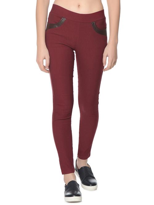 red cotton lycra jeggings - 14224881 - Very Small Image - 1
