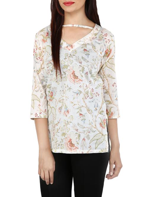 cream cotton straight kurta - 14225060 - Very Small Image - 1