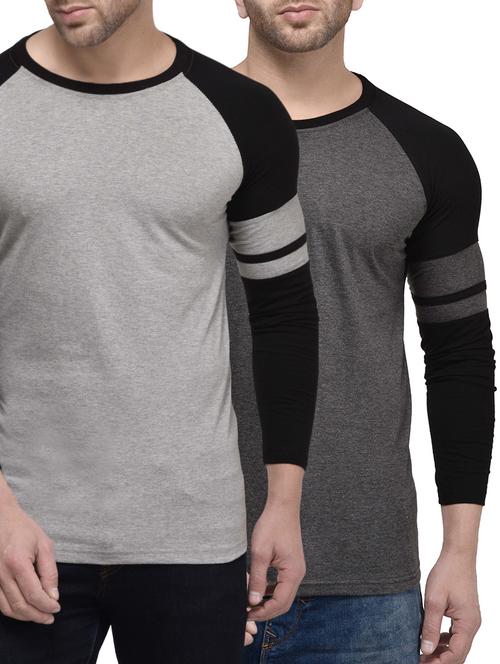 multi colored cotton raglan t-shirt (set of 2) - 14225125 - Very Small Image - 1