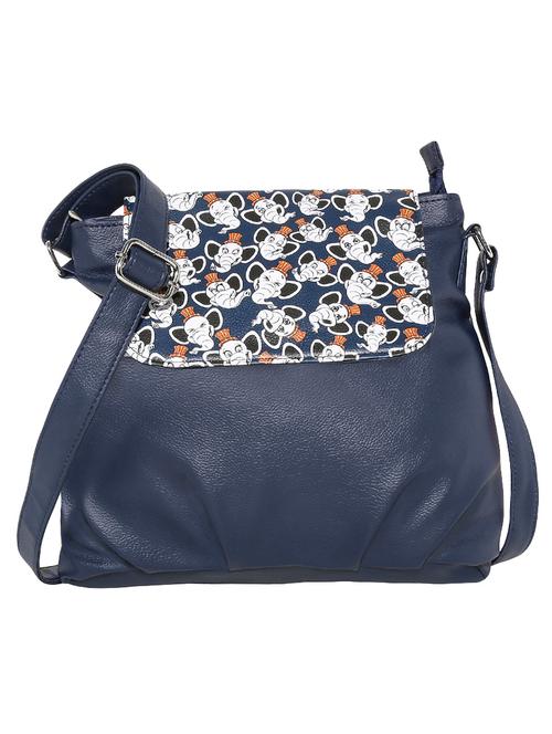blue leatherette regular sling bag - 14225240 - Very Small Image - 1