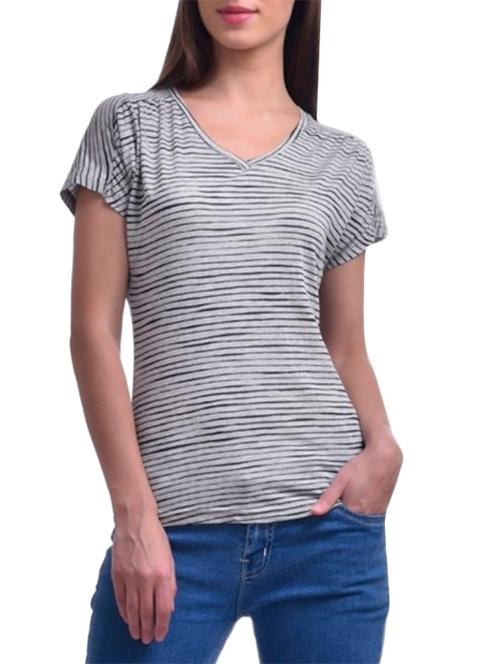 grey cotton lycra tee - 14225782 - Very Small Image - 1