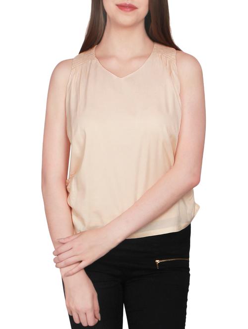 beige rayon regular top - 14225814 - Very Small Image - 1