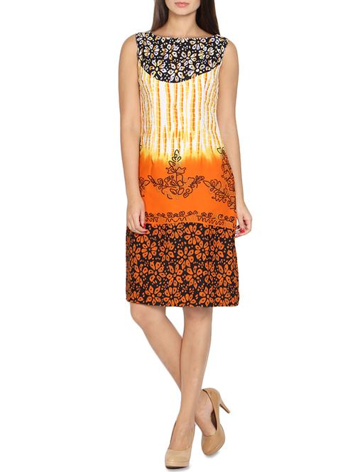 orange printed dress - 14226208 - Very Small Image - 1