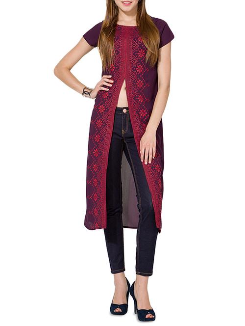 purple embroidered tunic - 14226308 - Very Small Image - 1