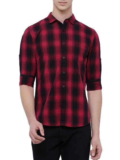 red cotton casual shirt - 14226974 - Very Small Image - 1