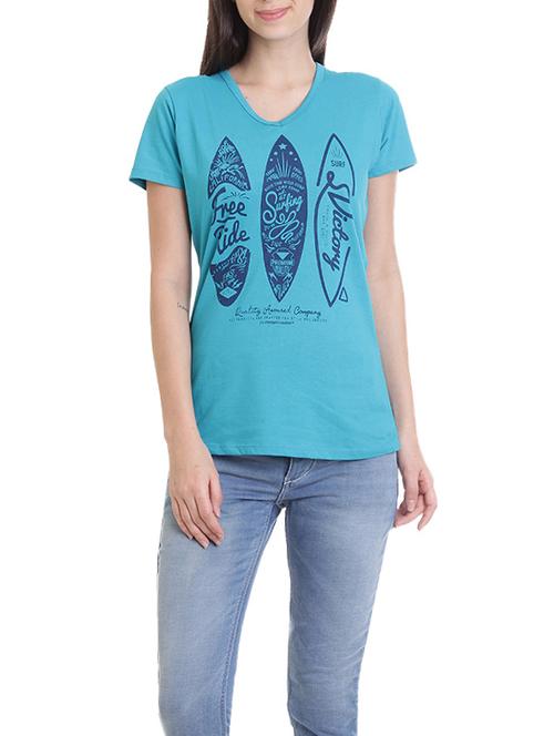 blue cotton casual tee - 14227266 - Very Small Image - 1
