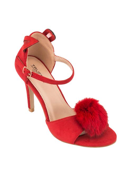 red faux leather ankle strap sandals - 14227342 - Very Small Image - 1