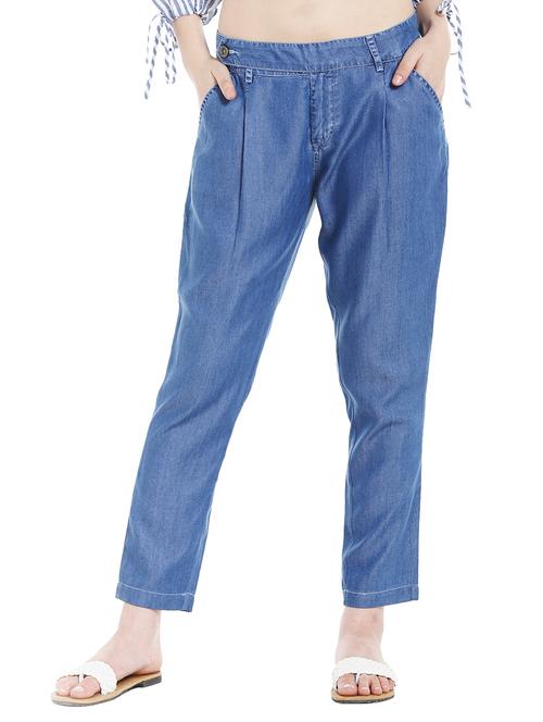 solid blue denim trouser - 14227365 - Very Small Image - 1