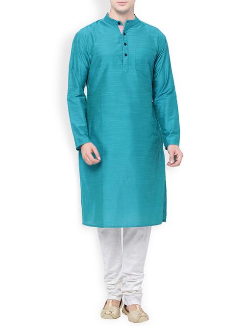 blue rayon long kurta - 14227551 - Very Small Image - 1