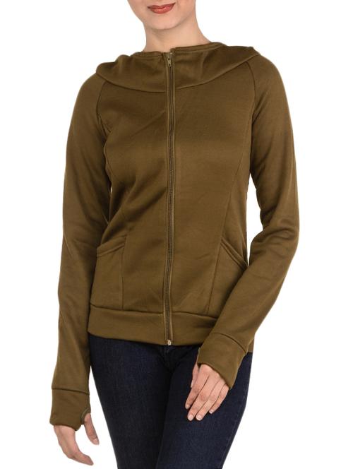 olive green hooded sweatshirt - 14228507 - Very Small Image - 1