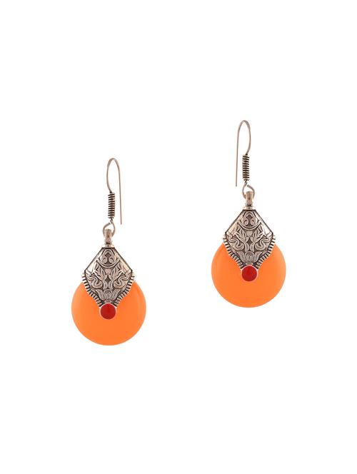 orange silver plated drop earrings - 14228830 - Very Small Image - 1
