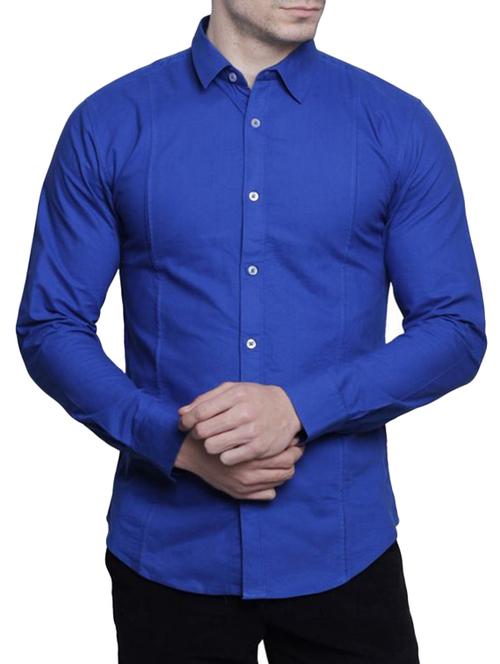blue cotton casual shirt - 14229076 - Very Small Image - 1