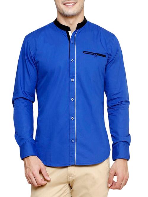 blue cotton casual shirt - 14229092 - Very Small Image - 1