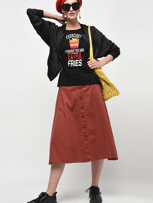 black printed cotton regular tee - 14229279 - Very Small Image - 1