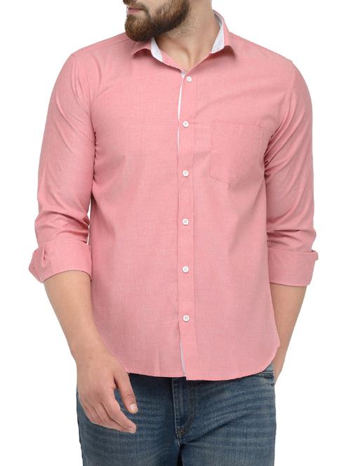 pink cotton casual shirt - 14230941 - Very Small Image - 1