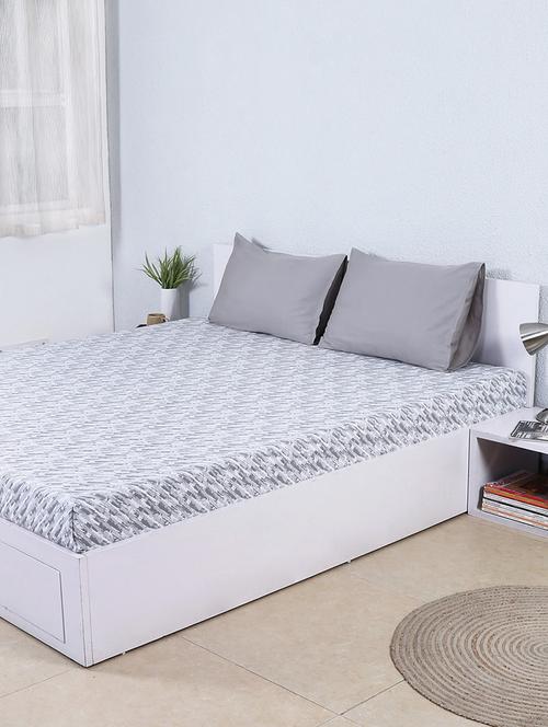 dry brush cement cotton bed sheet set - 14231342 - Very Small Image - 1