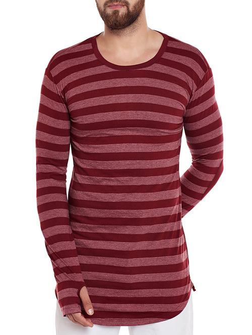 maroon cotton blend t-shirt - 14231667 - Very Small Image - 1