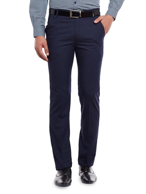 navy blue polyester formal trouser - 14232256 - Very Small Image - 1