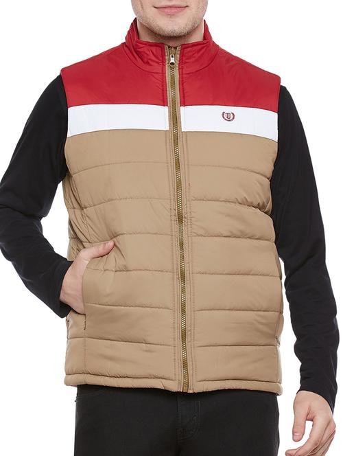 beige polyester casual jacket - 14232414 - Very Small Image - 1