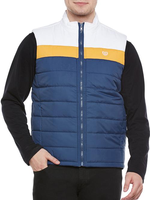 navy blue polyester casual jacket - 14232418 - Very Small Image - 1